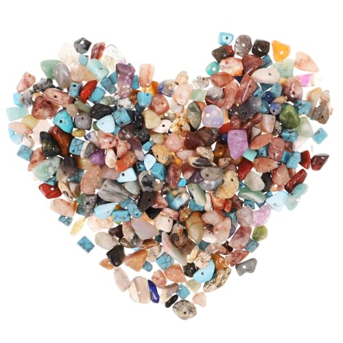 EXAOMBLE 400 Stück Naturstein Perlen Bunte Kristallperlen für Armbänder und DIY Schmuck Robuste Langlebige Bastelperlen für Gestalten von EXAOMBLE