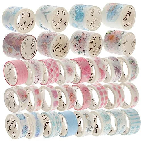EXAOMBLE 40Rollen Washi Tape Set Selbstklebende Papierbänder mit Zarten Mustern für Scrapbooking DIY Projekte und Journaling Dekorative Klebebänder Zufälligen Designs von EXAOMBLE