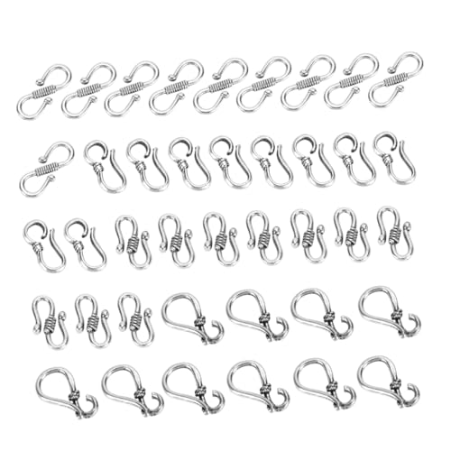 EXAOMBLE 40Stücke S Förmiger Verschluss Tibetischem Silber Schmuckverbinder für Armband und Halskette Langlebig Retro Stil DIY Schmuckprojekte von EXAOMBLE