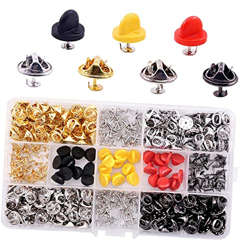 EXAOMBLE 430 Stück Pin Backs Set für Broschen und Anstecker Austauschbare Schmetterlingsverschluss Clips für DIY Projekte für Krawatten Jacken und Schmuckherstellung von EXAOMBLE