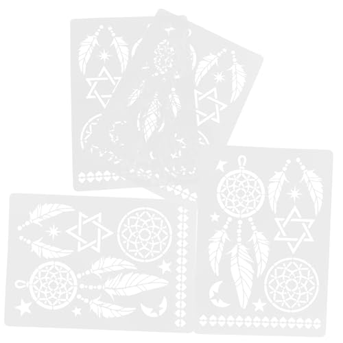 EXAOMBLE 4Stücke Teiliges Mandala Malvorlagen Wiederverwendbare Wandschablonen Robustem Pet Material für Kreative DIY Projekte für Wand und Bodengestaltung von EXAOMBLE