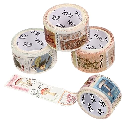 EXAOMBLE 4Stücke Vintage Stempelaufkleber Dekorative Washi Tape für Scrapbooking Notizbuch und DIY Projekte mit Verschiedenen Mustern für Bastelbedarf und EXAOMBLE 4Stücke Vintage Stempelaufkleber Dekorative Washi Tape für Scrapbooking Notizbuch und DIY Projekte mit Verschiedenen Mustern für Bastelbedarf und von EXAOMBLE