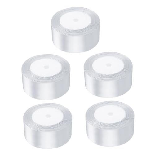 EXAOMBLE 5 Rollen Geschenkband: Polyester-geschenkband Für Hochzeitseinladungen, Brautsträuße, Verpackungen, Babypartys, Weihnachtsbaumdekoration, Schleifen, Bastelarbeiten von EXAOMBLE