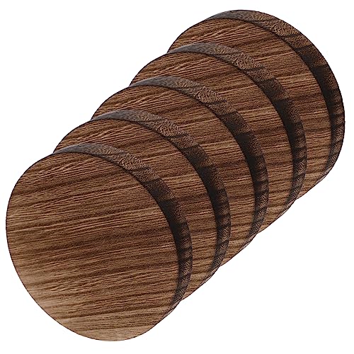 EXAOMBLE 5 Stück Runde Holzscheiben für Bastelarbeiten Unbehandelte Holzscheiben für DIY Dekorationen Leicht Karbonisiert für Erwachsene von EXAOMBLE