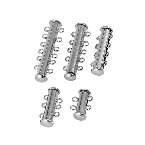 EXAOMBLE 5 Stück Silberne Multi Strang Schiebe Magnetverschluss Verbinder für Schmuckherstellung Halskette Armband DIY Zubehör EXAOMBLE 5 Stück Silberne Multi Strang Schiebe Magnetverschluss Verbinder für Schmuckherstellung Halskette Armband DIY Zubehör von EXAOMBLE