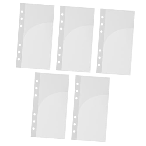 EXAOMBLE 5 Stück Teiliges Budgettaschen aus Robustem PP Material Transparente Abheftbare Einlagen für Ringbuch Praktische Wiederverwendbare Organizer Einsätze für Budgetplaner und von EXAOMBLE