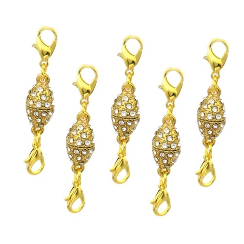 EXAOMBLE 5 Stück Teiliges Olivenförmiger Magnetischer Hummerclip mit Strassbesatz Goldfarbener Schmuckverschluss für DIY Armbänder und Halsketten Langlebiger Metallverschluss für EXAOMBLE 5 Stück Teiliges Olivenförmiger Magnetischer Hummerclip mit Strassbesatz Goldfarbener Schmuckverschluss für DIY Armbänder und Halsketten Langlebiger Metallverschluss für von EXAOMBLE