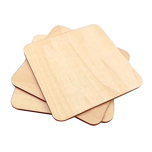EXAOMBLE 50 Stück Naturholz Quadratische Holzscheiben Unbehandelt Holzstücke für DIY Basteln Scrapbooking Dekoration Umweltfreundlich und Vielseitig von EXAOMBLE