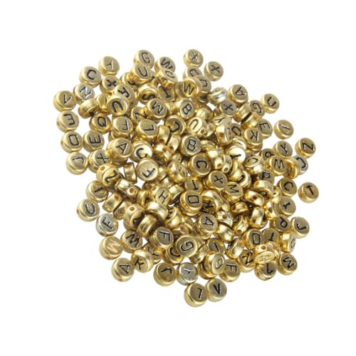 EXAOMBLE 500 Stück Acryl Buchstabenperlen mit Glatte Oberfläche DIY Schmuckzubehör Perlen für Armbänder Ketten und Bastelsets Gold Schwarze für Kreative Handarbeiten EXAOMBLE 500 Stück Acryl Buchstabenperlen mit Glatte Oberfläche DIY Schmuckzubehör Perlen für Armbänder Ketten und Bastelsets Gold Schwarze für Kreative Handarbeiten von EXAOMBLE