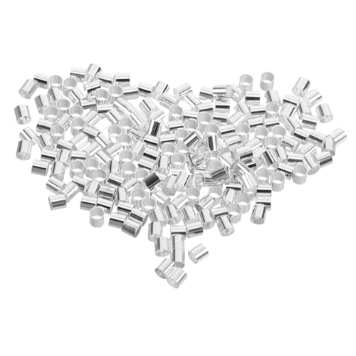EXAOMBLE 500 Stück Crimpperlen Kupfer für Schmuckherstellung Abschlussperlen für Armbänder und Ohrringe Zuverlässige Quetschperlen Zubehör für DIY Projekte Silberfarbe von EXAOMBLE