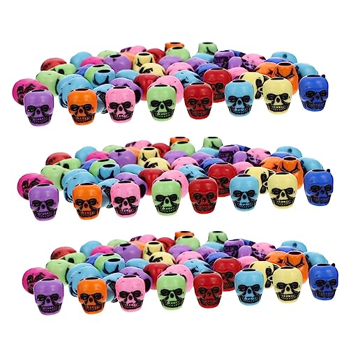 EXAOMBLE 50Stücke Acryl Schädel Perlen für Schmuckherstellung Halloween DIY Zubehör für Armbänder und Dekorationen Vielseitig Einsetzbar Leicht und Langlebig von EXAOMBLE