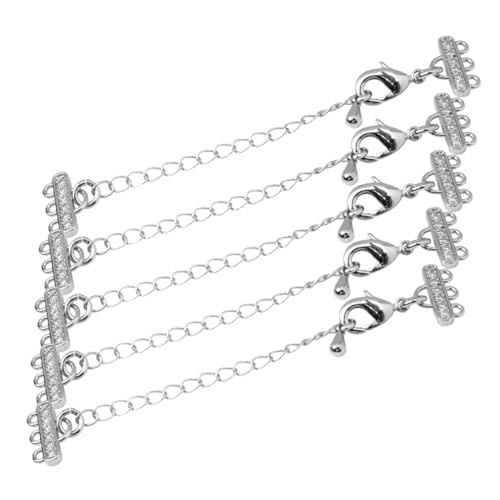 EXAOMBLE 5Stücke Halskettenverlängerungen mit Karabiner DIY Schmuckzubehör Platinum Farbe Reihige Zirkonsteine Installieren für Armbänder und Fußkettchen EXAOMBLE 5Stücke Halskettenverlängerungen mit Karabiner DIY Schmuckzubehör Platinum Farbe Reihige Zirkonsteine Installieren für Armbänder und Fußkettchen von EXAOMBLE