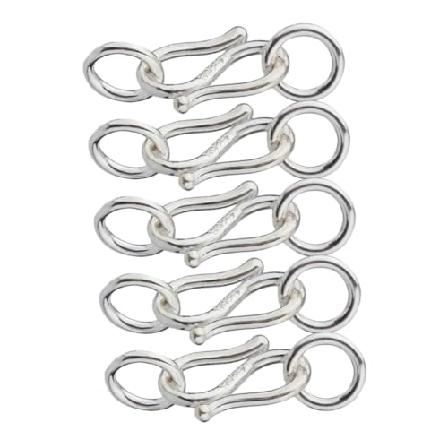 EXAOMBLE 5Stücke S Hakenverschluss Kleiner Silberner Verschluss für DIY Schmuckherstellung für Armbänder und Halsketten Leicht und Platzsparend von EXAOMBLE