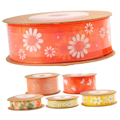 EXAOMBLE 6 Rollen Doppelseitiges Polyester Satinband mit Blumenmuster für DIY Haaraccessoires pro für Bastelprojekte Hochzeiten und Festliche Dekorationen EXAOMBLE 6 Rollen Doppelseitiges Polyester Satinband mit Blumenmuster für DIY Haaraccessoires pro für Bastelprojekte Hochzeiten und Festliche Dekorationen von EXAOMBLE