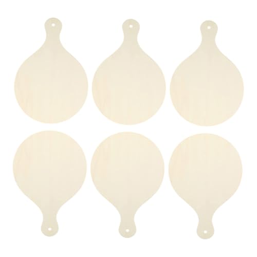 EXAOMBLE 6 Stück Teiliges Holzschneidebrett Griff Rechteckige Servierbretter zum Bemalen und Basteln Glatte Oberfläche Vielseitig als Küchenbrett Dekotablett und DIY holztablett Geeignet von EXAOMBLE