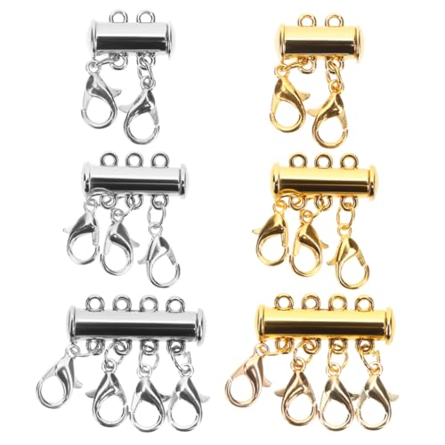 EXAOMBLE 6 Stück Teiliges Magnetverschluss für Mehrlagige DIY Schmuckverbindung für Dünne und Armbänder Langlebig und Leicht Gold und Silber von EXAOMBLE