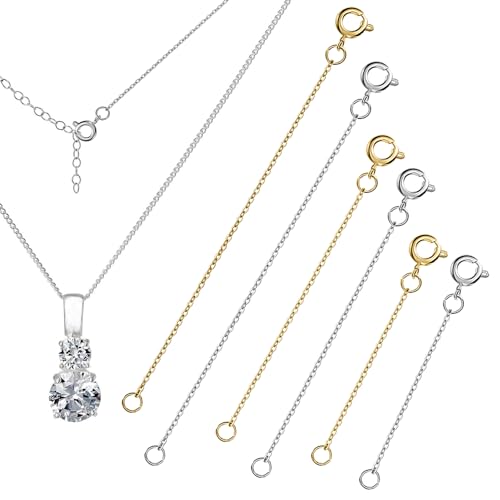 EXAOMBLE 6 Stück Teiliges Verlängerungsketten für Halskette Armband und Fußkette Gold Platin Verstellbare Schmuckverbindung mit Verschlüssen für Schmuckherstellung von EXAOMBLE