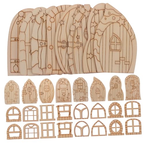EXAOMBLE 64Stücke Feentüren Holz Unvollendete DIY Bastelarbeiten Garten Dekoration für Feenhaus Zubehör Anpassbar für Projekte EXAOMBLE 64Stücke Feentüren Holz Unvollendete DIY Bastelarbeiten Garten Dekoration für Feenhaus Zubehör Anpassbar für Projekte von EXAOMBLE