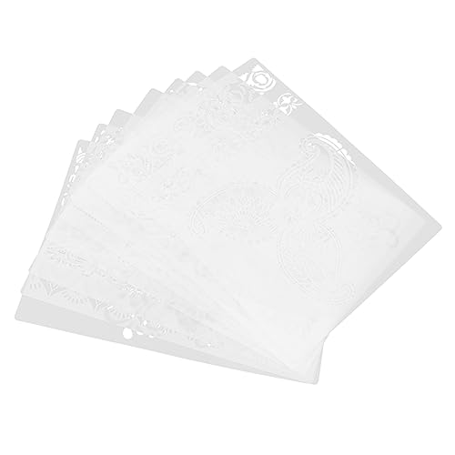 EXAOMBLE 8 Stück Teiliges Retro Blütenmuster Schablonen Wiederverwendbare DIY Malvorlagen für Wandgestaltung Scrapbooking und Kreative Projekte für Hochzeiten Partys und Mehr von EXAOMBLE