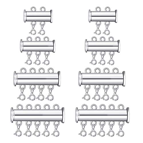 EXAOMBLE 8 Stück Teiliges Schmuckverschluss Perlen Schiebeverschluss für Armbänder und DIY Schmuckzubehör Silber für Mehrsträngige Designs und Einfache Handhabung EXAOMBLE 8 Stück Teiliges Schmuckverschluss Perlen Schiebeverschluss für Armbänder und DIY Schmuckzubehör Silber für Mehrsträngige Designs und Einfache Handhabung von EXAOMBLE
