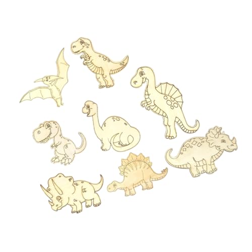 EXAOMBLE 8 Stück Unlackierte Dinosaurier Holz Ausschnitte für Diy Bastelprojekte Kreative Holzfiguren für Unbemalte Dinosaurier zur Verschönerung Basteln EXAOMBLE 8 Stück Unlackierte Dinosaurier Holz Ausschnitte für Diy Bastelprojekte Kreative Holzfiguren für Unbemalte Dinosaurier zur Verschönerung Basteln von EXAOMBLE