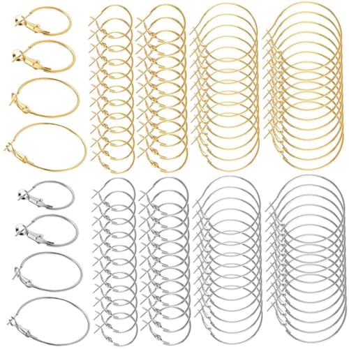 EXAOMBLE 96Stücke Ohrringe Legiertem Material Hypoallergen Runde Kreise Schmuckzubehör für DIY Projekte Goldene und Silberne Ohrringe für Persönliche Gestaltung EXAOMBLE 96Stücke Ohrringe Legiertem Material Hypoallergen Runde Kreise Schmuckzubehör für DIY Projekte Goldene und Silberne Ohrringe für Persönliche Gestaltung von EXAOMBLE