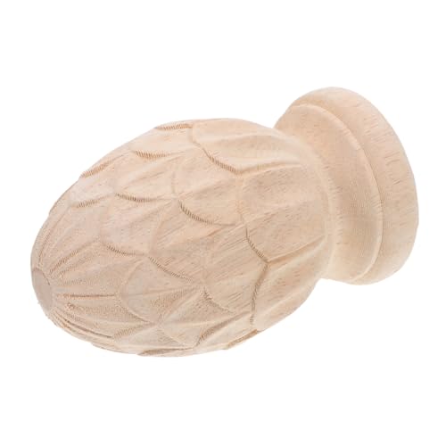 EXAOMBLE Dekorativer Holzpfostenaufsatz Geschnitzte Ananas Form Europäischer Stil Vielseitiger Treppen und Zaunpfosten Finial Künstlerisches Wohnaccessoire aus Hochwertigem Holz von EXAOMBLE