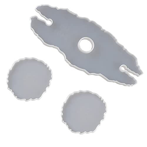 EXAOMBLE Diy Silikonform Set für Unregelmäßige Epoxidharz Projekte Wein Halter Untersetzer und Tablett Kreative Gießform für Resin Kunst Wiederverwendbar und Einfach zu Reinigen von EXAOMBLE