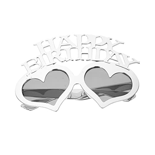 EXAOMBLE Geburtstagsbrille Happy Funky Sun Brillen Requisiten Trendy Brillen Weiße LED Herzförmige Brillen Kinderparty Photo Booth Requisiten Brillen Geburtstagsbrillen Ray Wear DIY Silber EXAOMBLE Geburtstagsbrille Happy Funky Sun Brillen Requisiten Trendy Brillen Weiße LED Herzförmige Brillen Kinderparty Photo Booth Requisiten Brillen Geburtstagsbrillen Ray Wear DIY Silber von EXAOMBLE