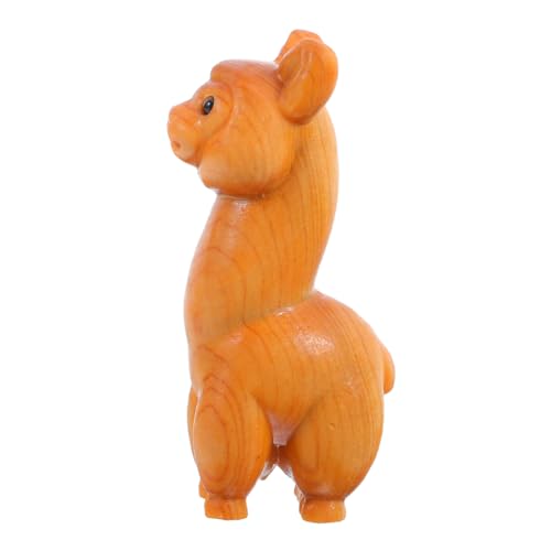 EXAOMBLE Kleinere Holzfigur Eines Handgeschnitzten Alpaka Für Tischdekoration Einzigartige Tierstatue Aus Zypressenholz Perfektes Für Jeden Anlass von EXAOMBLE