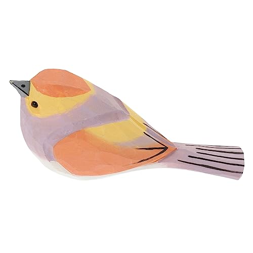 EXAOMBLE Kunstvolle Holzfigur Dekorative Kleine Vogelstatue Für Schreibtisch Und Wohnzimmer Realistische Nachbildung Für Garten Und Hausdekoration Künstlicher Kleiner Vogel von EXAOMBLE