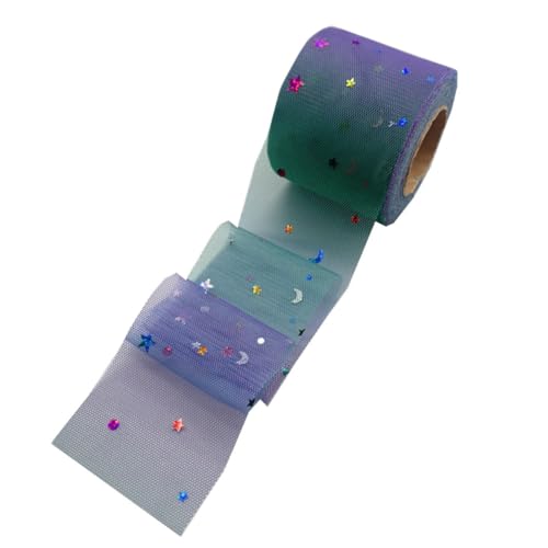 EXAOMBLE Lila Netzband mit Sternen und Monden Glitzer Pailletten für DIY Kopfschmuck und Kleidung Elegantes Dekoband für Bastelprojekte und Feste EXAOMBLE Lila Netzband mit Sternen und Monden Glitzer Pailletten für DIY Kopfschmuck und Kleidung Elegantes Dekoband für Bastelprojekte und Feste von EXAOMBLE