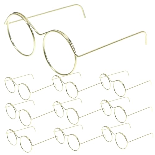 EXAOMBLE Metallbrillen-mini-Set 10-teilig Metallrahmen Runde Brillen Für Puppen Und Bastelarbeiten EXAOMBLE Metallbrillen-mini-Set 10-teilig Metallrahmen Runde Brillen Für Puppen Und Bastelarbeiten von EXAOMBLE