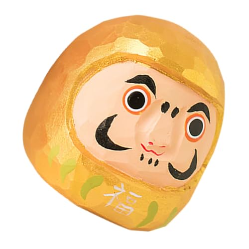 EXAOMBLE Mini Japanische Holzfigur Glücksfigur Tumbler Für Auto Und Schreibtisch Deko Handgefertigte Puppe Gelb Für Büro Und Zuhause EXAOMBLE Mini Japanische Holzfigur Glücksfigur Tumbler Für Auto Und Schreibtisch Deko Handgefertigte Puppe Gelb Für Büro Und Zuhause von EXAOMBLE