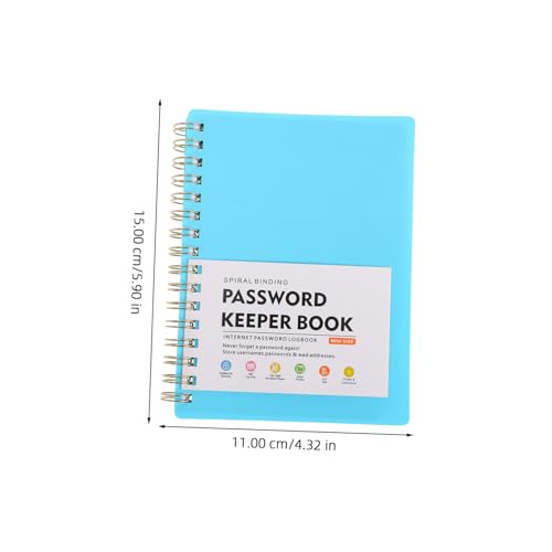 EXAOMBLE Passwortbuch mit Alphabetischen Registern Spiral Notizbuch mit Bleistiftfreundlichem Papier Passwort Organizer und Adressbuch für Website Logins und Persönliche Notizen von EXAOMBLE