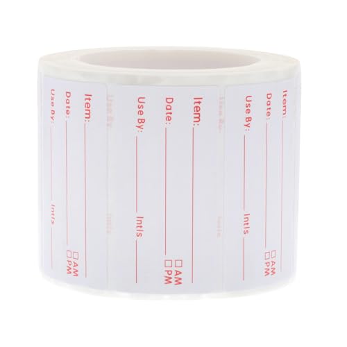 EXAOMBLE Selbstklebende Beschreibbare Lebensmittel Aufbewahrungsetiketten Rote Datumslable Sticker für Küche Haltbar Glas Papier für Vorratsdosen und Gefrierbehälter EXAOMBLE Selbstklebende Beschreibbare Lebensmittel Aufbewahrungsetiketten Rote Datumslable Sticker für Küche Haltbar Glas Papier für Vorratsdosen und Gefrierbehälter von EXAOMBLE