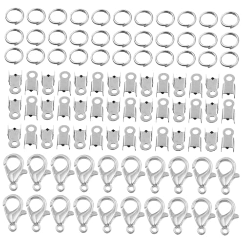 EXAOMBLE Teiliges DIY Schmuckzubehör Set mit Karabinerverschlüssen Biegeringen und Crimp Enden aus Robustem für Armbänder Halsketten Handgemachte Schmuckverbindung Vielseitig und EXAOMBLE Teiliges DIY Schmuckzubehör Set mit Karabinerverschlüssen Biegeringen und Crimp Enden aus Robustem für Armbänder Halsketten Handgemachte Schmuckverbindung Vielseitig und von EXAOMBLE