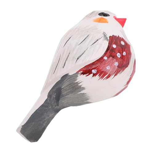 EXAOMBLE Vogelstatue aus Holz rustikal Vogel Figur Mini handgeschnitzte Vogelfigur Vogelgartendekor geformt holzspielzeug Holzornament Holzvogelstatue Holzfigur hölzerne Vögel Linde von EXAOMBLE