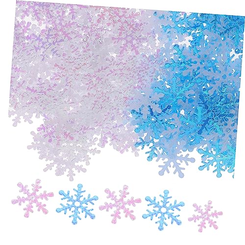 1 Satz 1200 Stück Schneeflocke Konfetti Weihnachten Weiß Blau Winter Konfetti Schnee Schneeflocken Kuchen Tisch e Dekorationen (2 cm 300 + 1 5 cm 300 von EXCEART