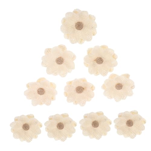 10 Stück Jute-sackleinen-blumen: Handgemachte Rustikale Leinenblumen Für Hochzeitsfeier-dekoration, Heimverschönerung, Basteln, Blumensträuße, Broschen, Stirnbänder von EXCEART