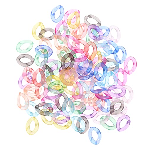 100Pcs Transparent Acryl Kunststoff Verknüpfung Ringe Kette Schnell Matt Twist Link Curb Kette Anschlüsse für Home Vorhang Geldbeutel Griff Retainer Ketten Zeug 100Pcs Transparent Acryl Kunststoff Verknüpfung Ringe Kette Schnell Matt Twist Link Curb Kette Anschlüsse für Home Vorhang Geldbeutel Griff Retainer Ketten Zeug von EXCEART