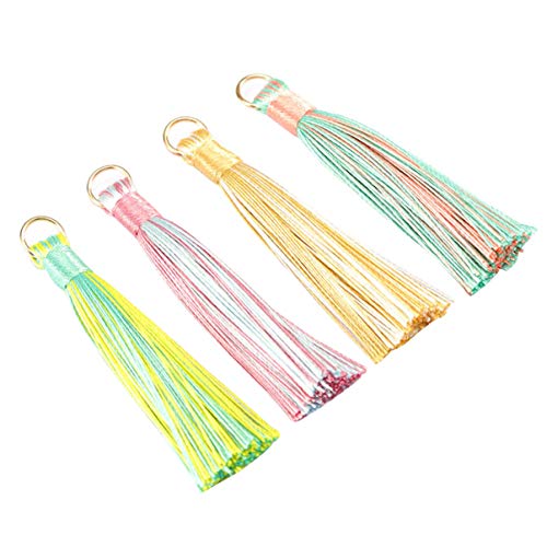 16 Stück Quaste Anhänger Neon Farbe Quasten Charms Stoff Schmuck Charms für DIY Schlüsselanhänger Handybänder Schmuckherstellung Zubehör (Zufällige Farbe) von EXCEART