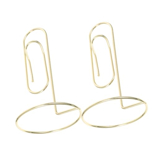 2 Stück Goldene Metall Kartenhalter Elegante Büro Notizen Clips für Tischkarten Hochzeitskarten Memo Organizer Stabiler Halter für Fotos und Tischnummern von EXCEART