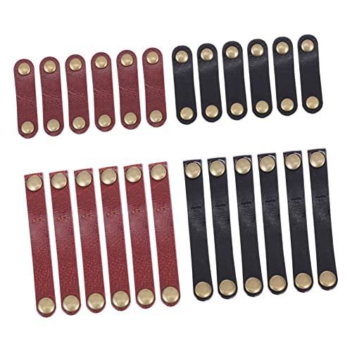 24Stücke Kuhleder Kabelmanagement Clips Teiliges aus Lederband Organisatoren für Kabel Kopfhörer Ladekabel Effektive Aufbewahrung für Verschiedene Kabeltypen von EXCEART