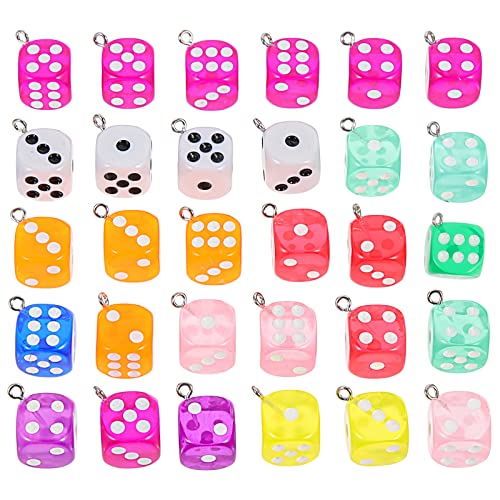 Charm Kit Bunte Harz Würfel Ohrring Schlüsselanhänger Zubehör Charm Kit Bunte Harz Würfel Ohrring Schlüsselanhänger Zubehör von EXCEART