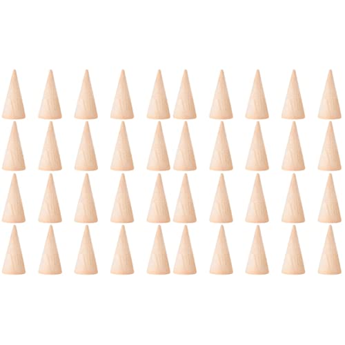 40 Stück Unbehandeltes Holz Holzkegel zum Basteln Holzkegelständer Kleine Holzkegel Kegelringhalter 40 Stück Unbehandeltes Holz Holzkegel zum Basteln Holzkegelständer Kleine Holzkegel Kegelringhalter von EXCEART
