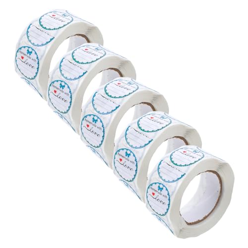 5 Rollen Runde Selbstklebende für Einmachgläser Dekorative Aufkleber für Handgemachte Produkte Hochwertige Haftung für Verpackungen und Bastelprojekte 5 Rollen Runde Selbstklebende für Einmachgläser Dekorative Aufkleber für Handgemachte Produkte Hochwertige Haftung für Verpackungen und Bastelprojekte von EXCEART