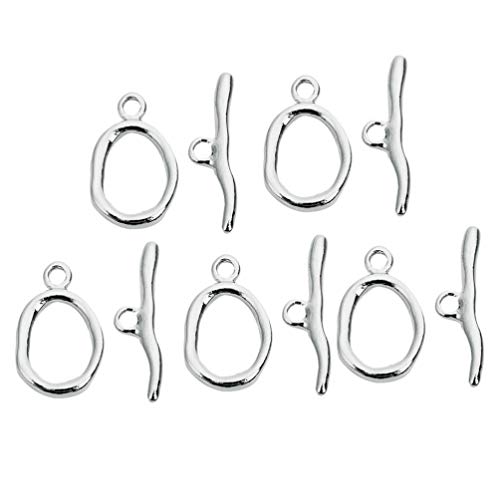 5 Sätze Ot Verschluss Silber Knebelverschlüsse Wellenring Verbinder Clip Handwerk Schnalle Schmuck Machen Erkenntnisse für Halskette Armband DIY Schmuck Zubehör von EXCEART