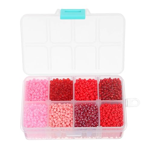 EXCEART 1 Box bunte Rocailles Perlen, runde Taille, Mini-Reis-Abstandshalter, Perlen für Ohrringe, Armbänder, Halsketten, Schmuckherstellung, 3 mm von EXCEART