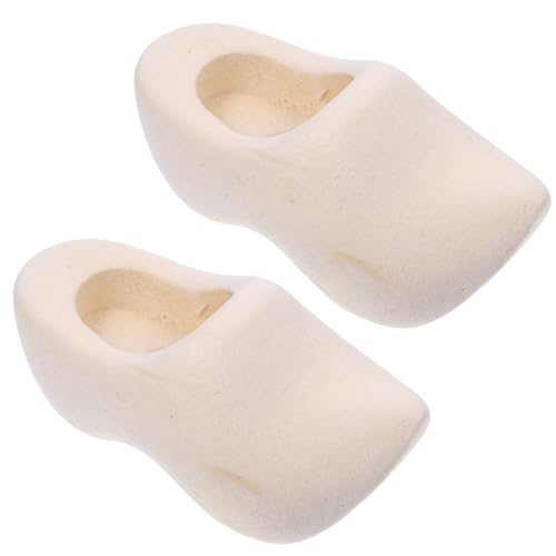 EXCEART 1 Paar Mini Holländische Holzschuhe Holland Deko Schlüsselanhänger Holland Clogs Miniatur Ornamente Puppenhaus Zubehör DIY Puppenschuhe Weihnachten Holzfiguren zum Bemalen Basteln von EXCEART